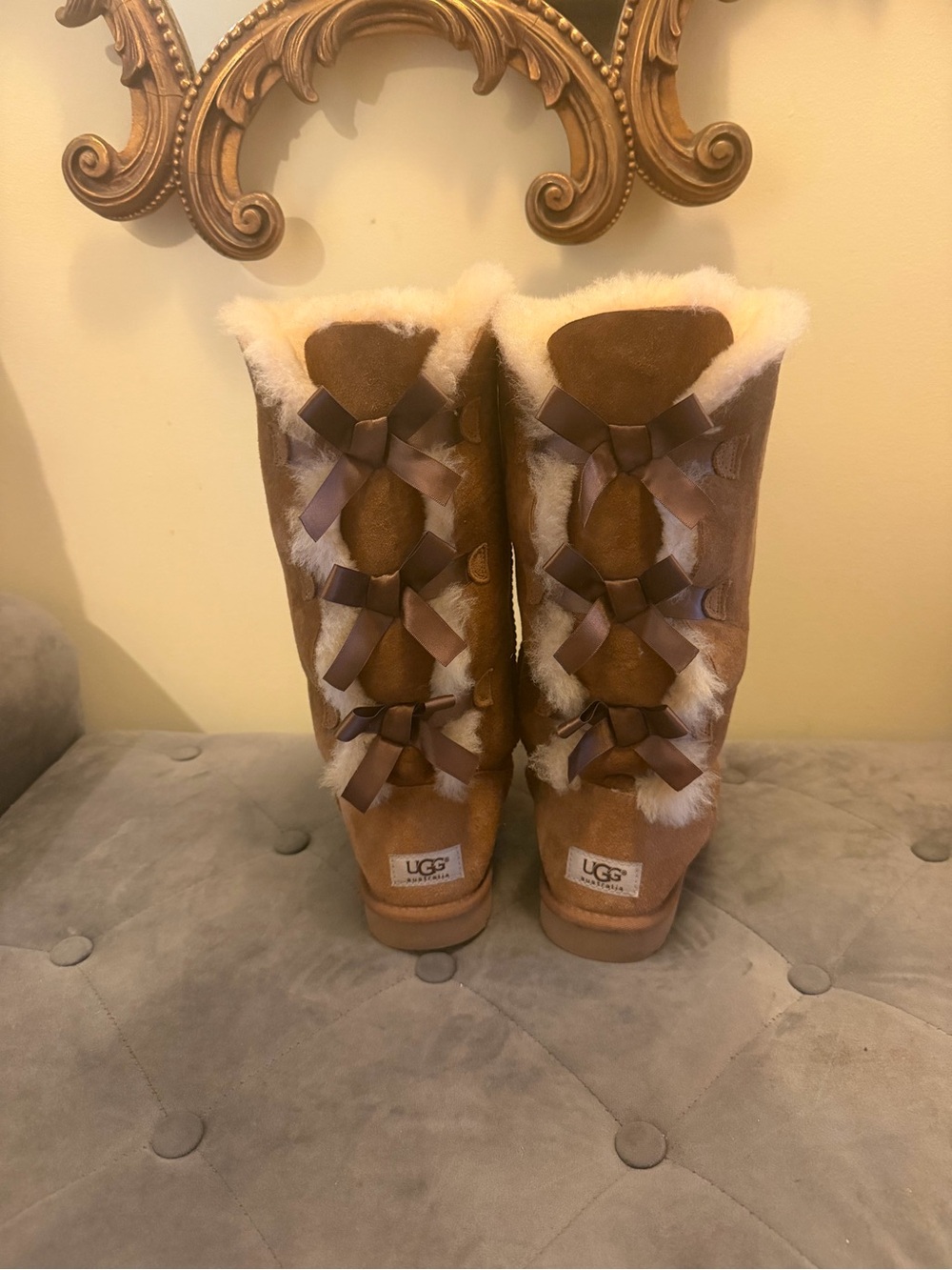 UGG Women’s Chestnut Suede Bailey Bow Tall Boots